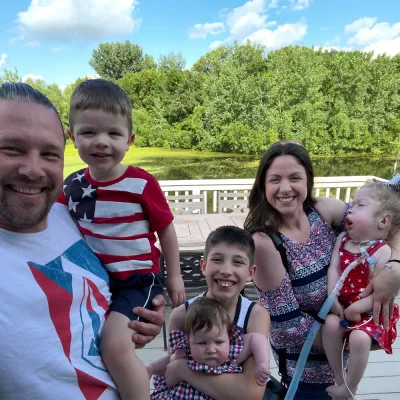 Family dressed up for the 4th of July
