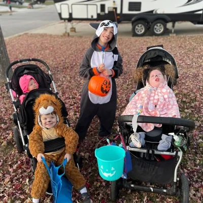Hoyle Family dressed up for Halloween