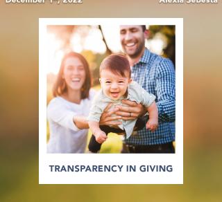 Transparency in giving.